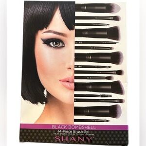 SHANY Black Bombshell 14-Piece Brush Set With Synthetic Bristles, New In Box